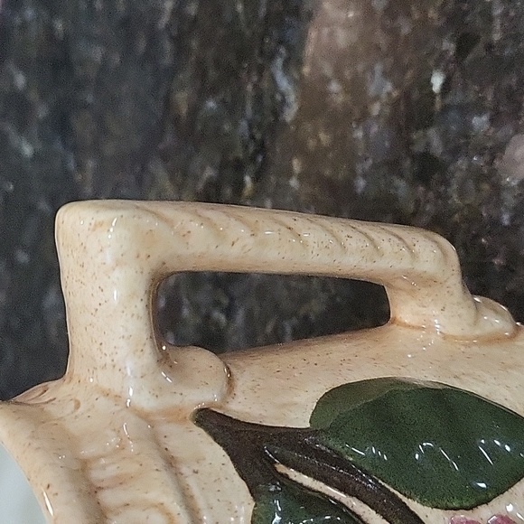 VINTAGE Ceramic Water Pitcher, Cream, and Floral - Picture 7 of 7